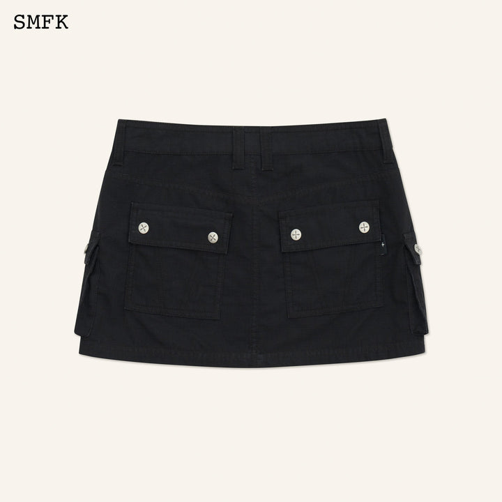 SMFK COMPASS WILD TARPAN WORKWEAR BLACK MINI SKIRT