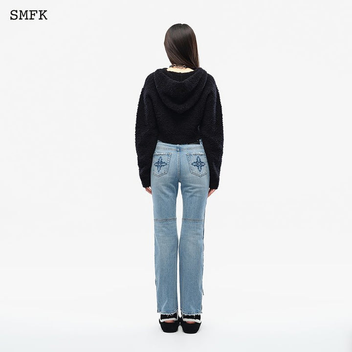 SMFK Compass Wool Knit Short Hoodie