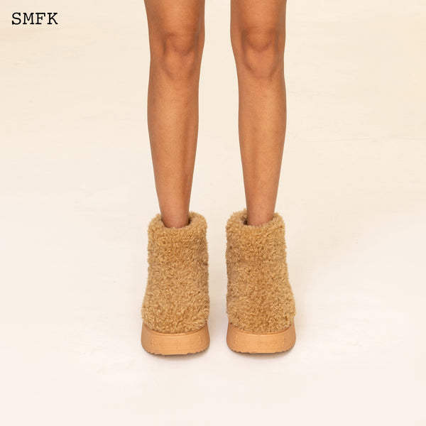 COMPASS WOOLLY WHEAT FLUFFY SHORT BOOTS