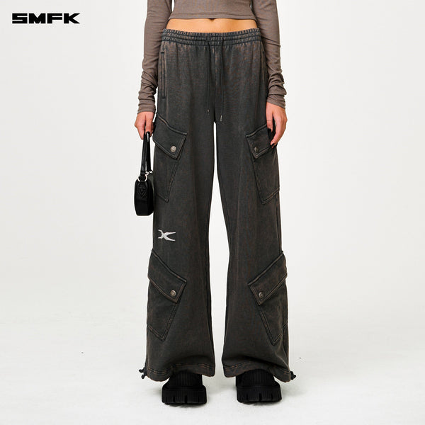 FUTURE WIDE-LEG TRACK PANTS IN GRAY