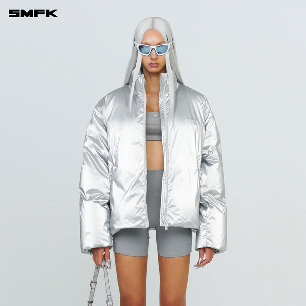 FUTURE X-STORM AIR BUBBLE PUFFER JACKET IN SILVER