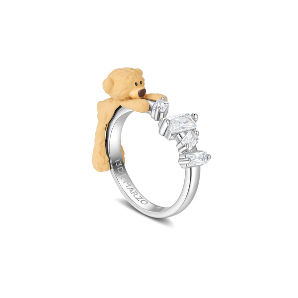 BEAR ZIRCON UNSHAPED RING