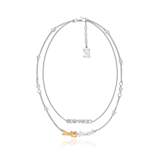 BEAR ZIRCON UNSHAPED NECKLACE