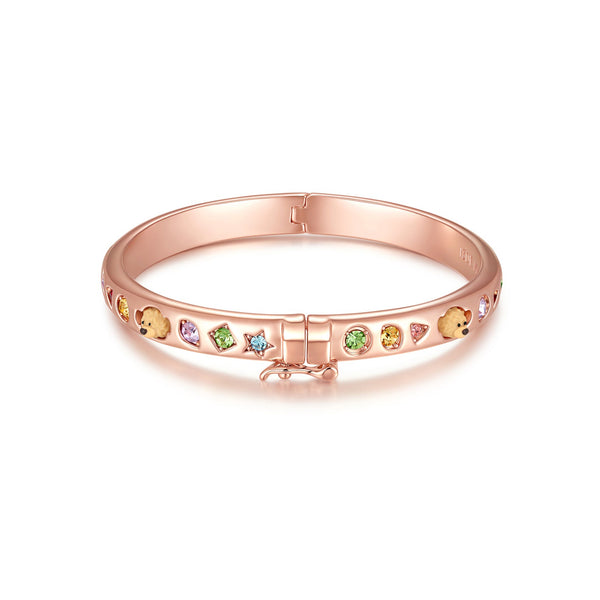 COLOR GEMS BEAR BRACELET  ROSE GOLD