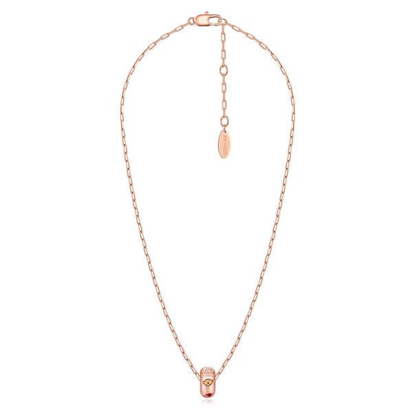 COLOR GEMS BEAR NECKLACE ROSE GOLD