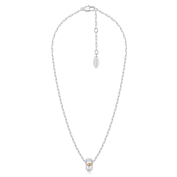 COLOR GEMS BEAR NECKLACE SILVER