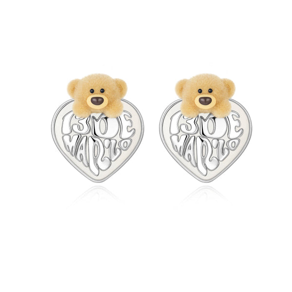 BEAR HEART PEARL EAR STUD