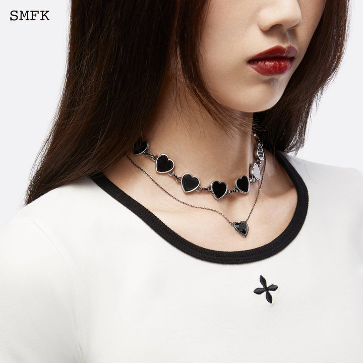 SMFK NECKLACE/HEART/BLACK