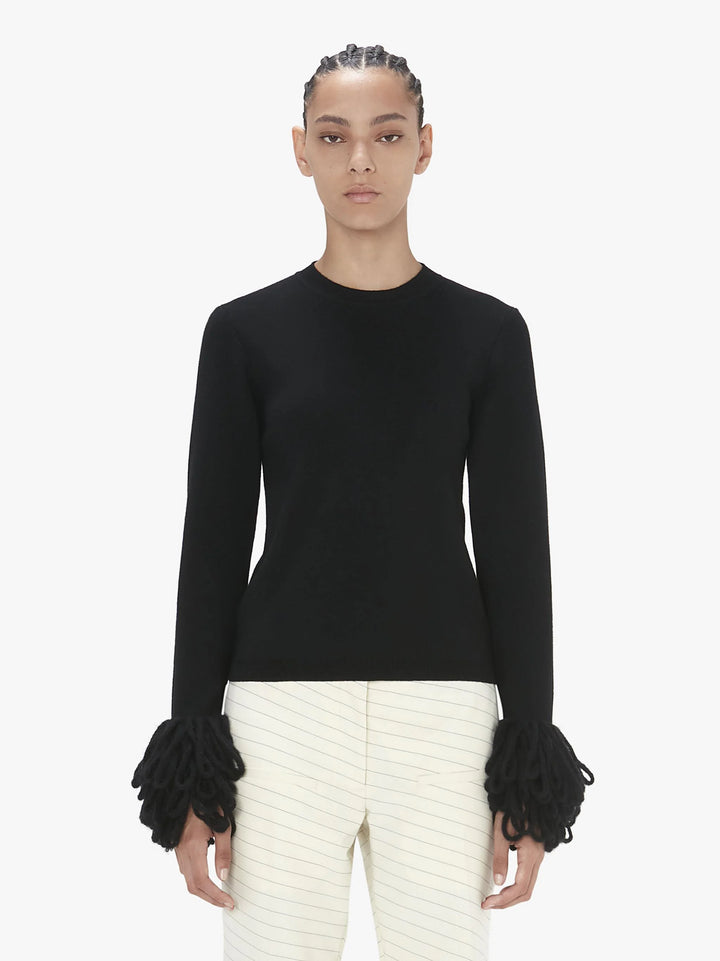 JW Anderson FRINGE CUFF LS TOP