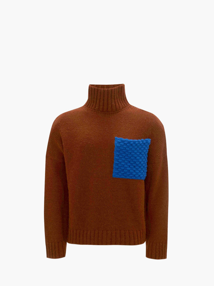 JW Anderson TEXTURED PATCH POCKET TURTLENECK JUMPER