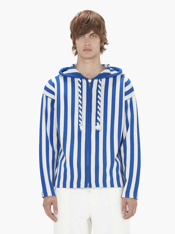 JW Anderson STRIPED ZIPPED ANCHOR HOODIE