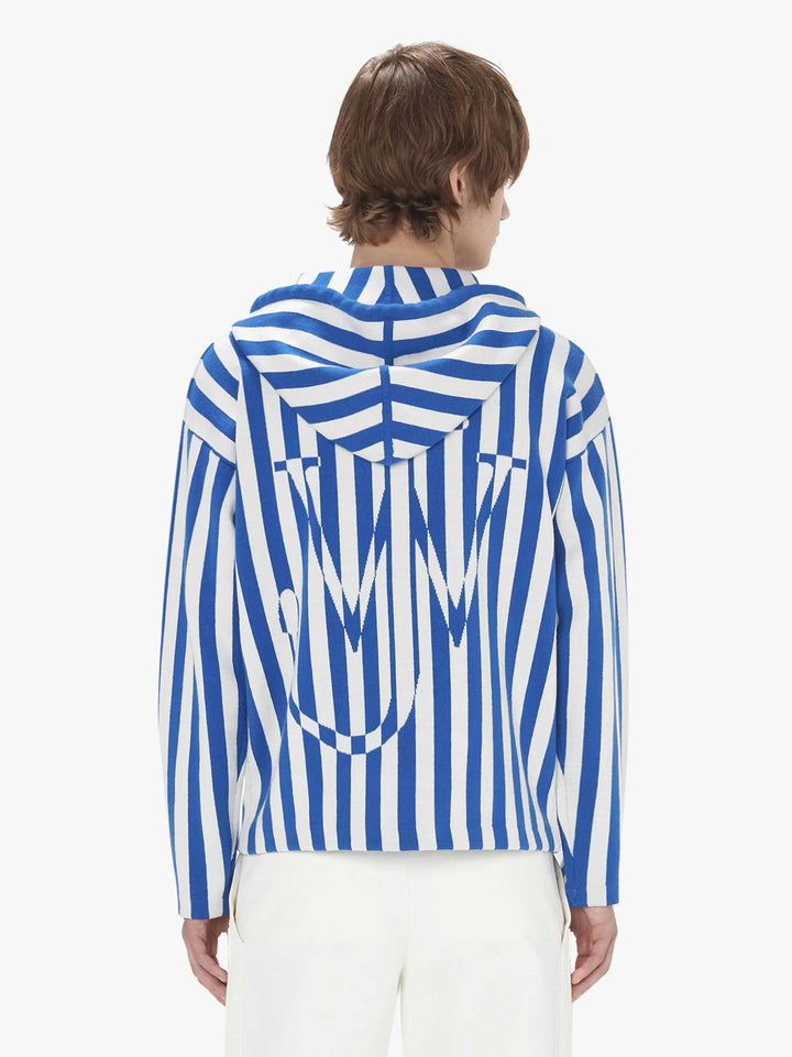 JW Anderson STRIPED ZIPPED ANCHOR HOODIE