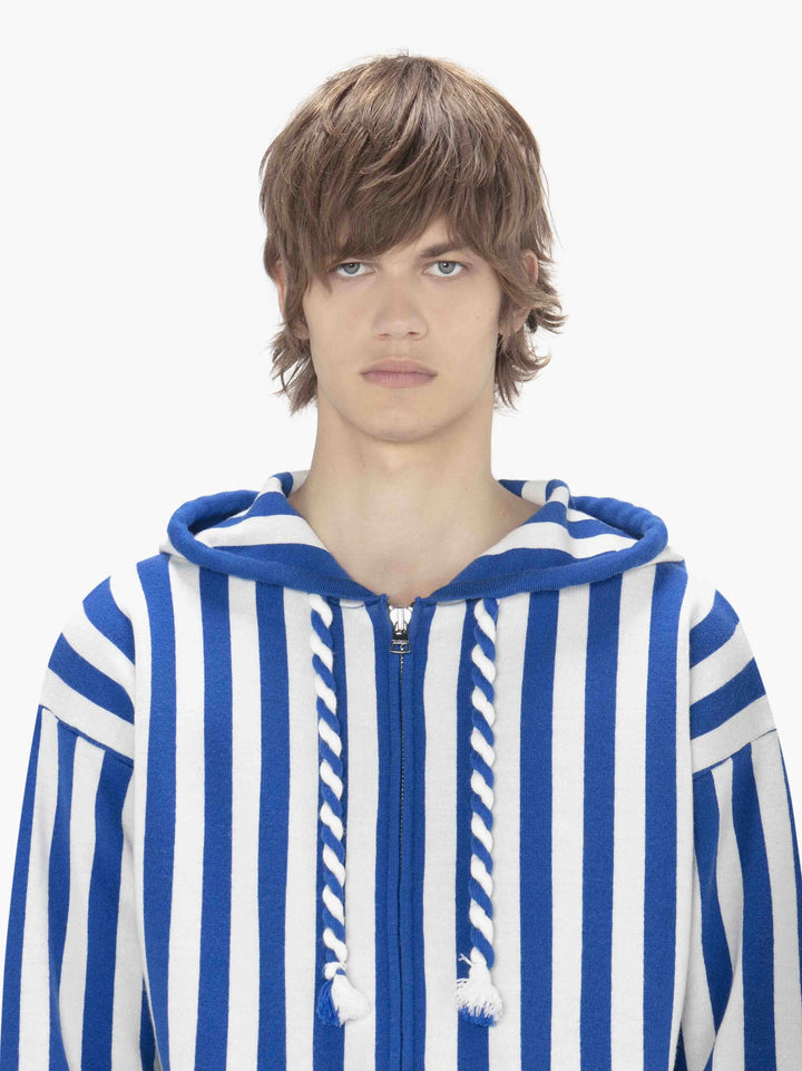 JW Anderson STRIPED ZIPPED ANCHOR HOODIE