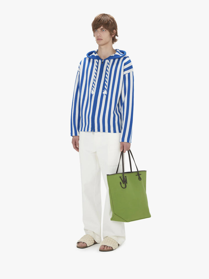 JW Anderson STRIPED ZIPPED ANCHOR HOODIE