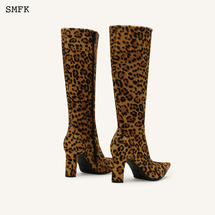 SMFK LEOPARD COMPASS VINTAGE COWHIDE HIGH-BOOTS