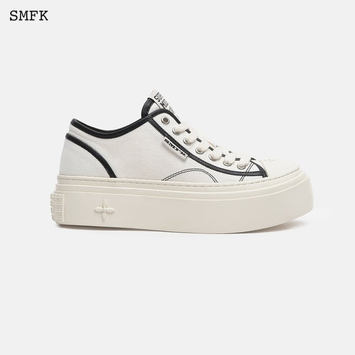 SMFK RETRO COLLEGE LOW TOP BOARD SHOES WHITE