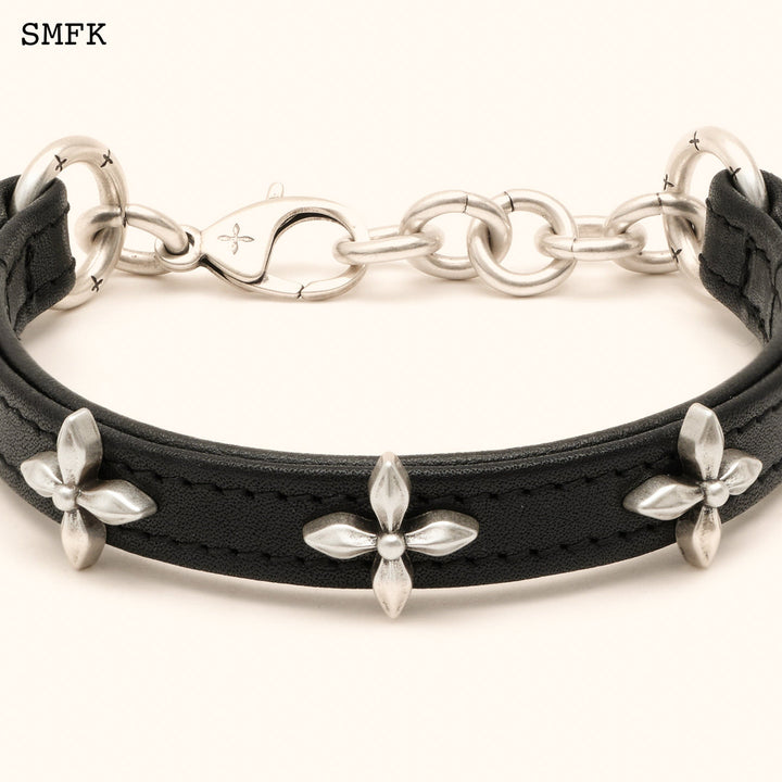 SMFK COMPASS BLACK GARDEN LEATHER ANKLET