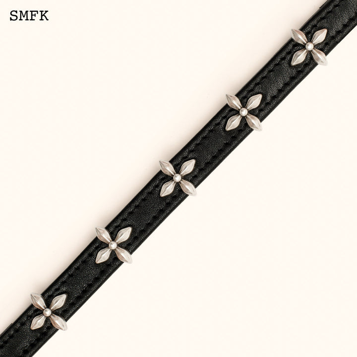 SMFK COMPASS BLACK GARDEN LEATHER ANKLET