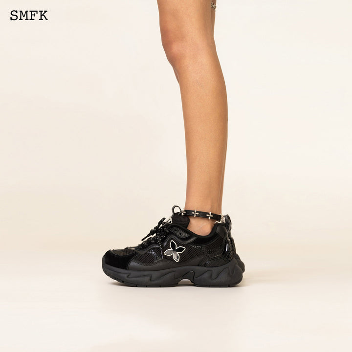 SMFK COMPASS BLACK GARDEN LEATHER ANKLET