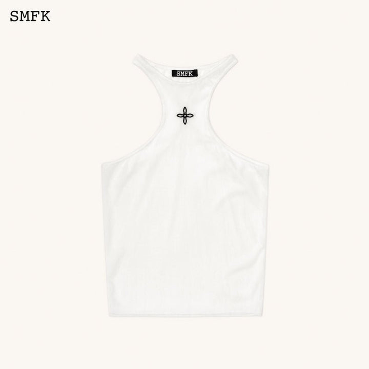 SMFK TEMPLE TRADITIONAL HALTER-NECK KNITTED VEST TOP