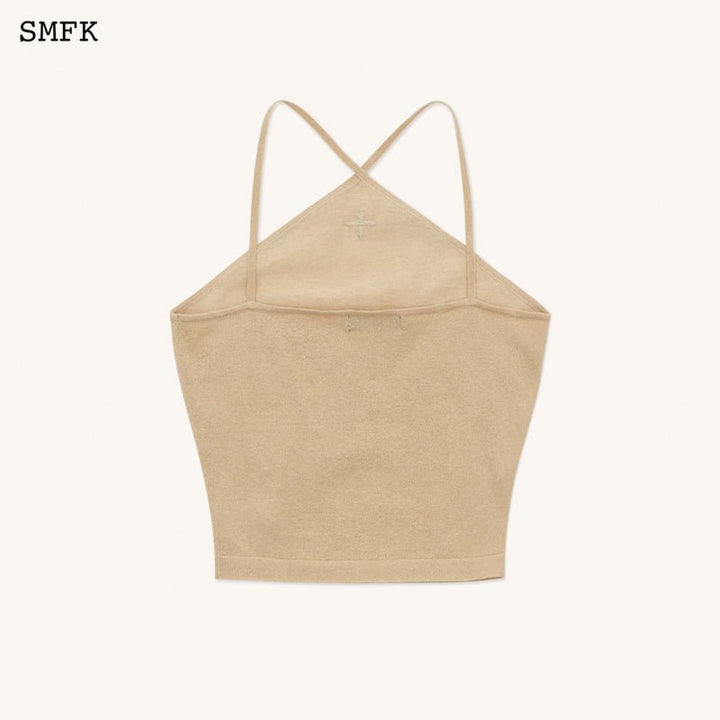 SMFK TEMPLE TRADITIONAL KNITTED CROSS SLING TOP SAND