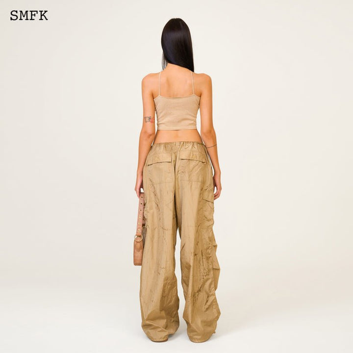 SMFK TEMPLE TRADITIONAL KNITTED CROSS SLING TOP SAND