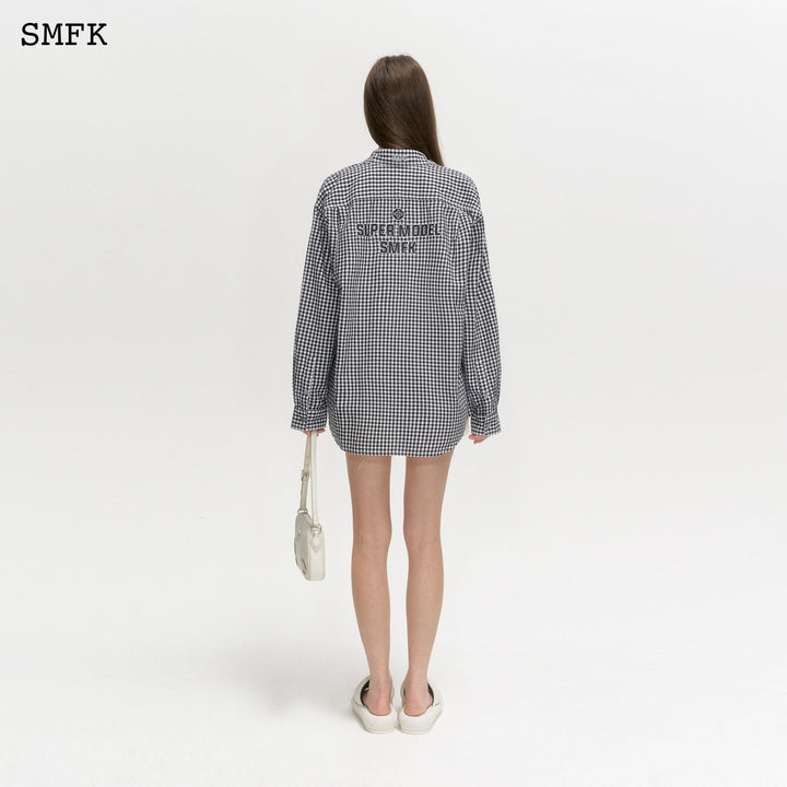 SMFK VINTAGE ACADEMY BLACK AND WHITE CHECKERED SHIRT
