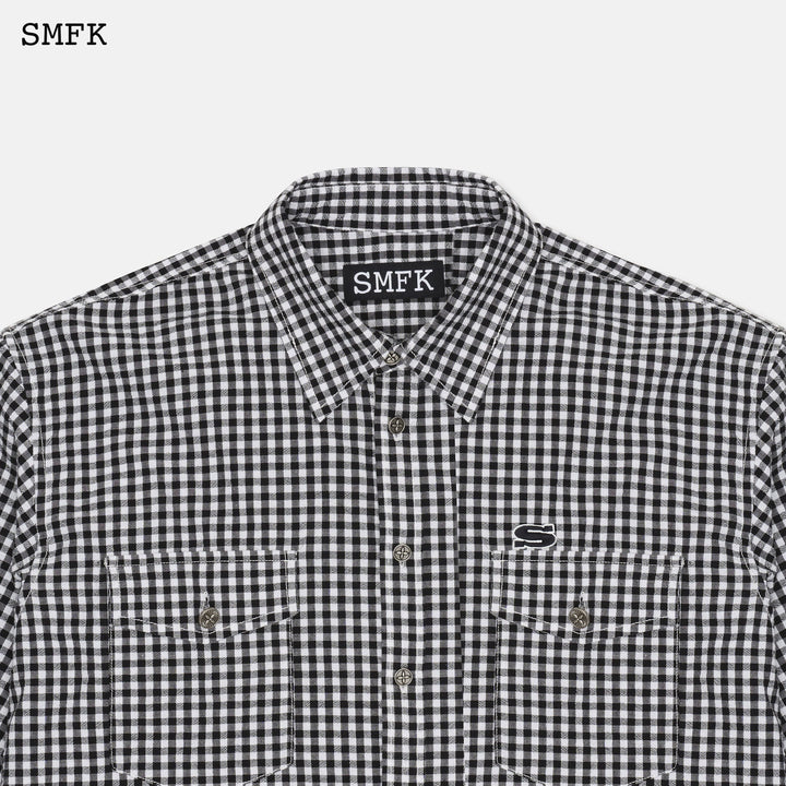 SMFK VINTAGE ACADEMY BLACK AND WHITE CHECKERED SHIRT