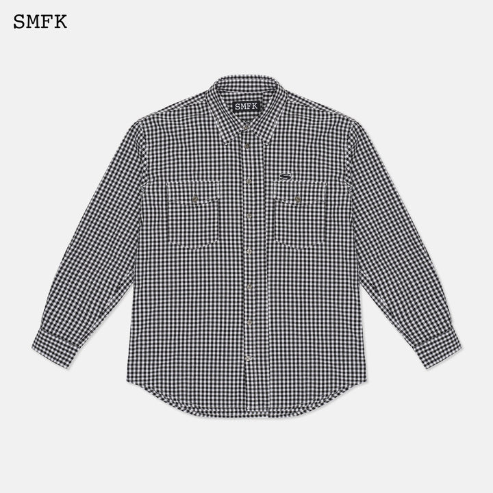 SMFK VINTAGE ACADEMY BLACK AND WHITE CHECKERED SHIRT