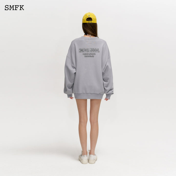 SMFK VINTAGE CAMPUS GREY LOOSE HOODIE