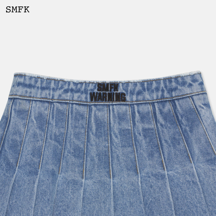 SMFK WILDERNESS WANDERING BLUE PLEATED SHORT JEANS