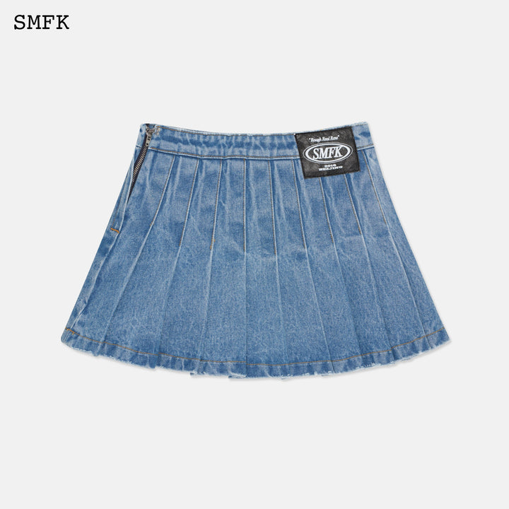 SMFK WILDERNESS WANDERING BLUE PLEATED SHORT JEANS