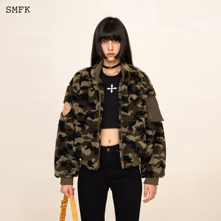 SMFK WILDWORLD ADVENTURE CAMOUFLAGE STAND COLLAR JACKET