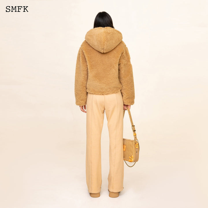 SMFK WILDWORLD ADVENTURE FAUX FUR SHORT HOODIE IN GINGER