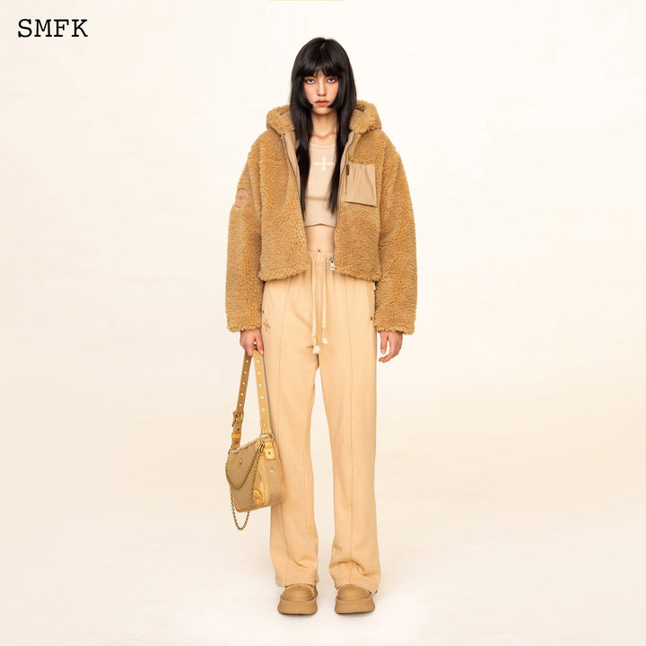 SMFK WILDWORLD ADVENTURE FAUX FUR SHORT HOODIE IN GINGER