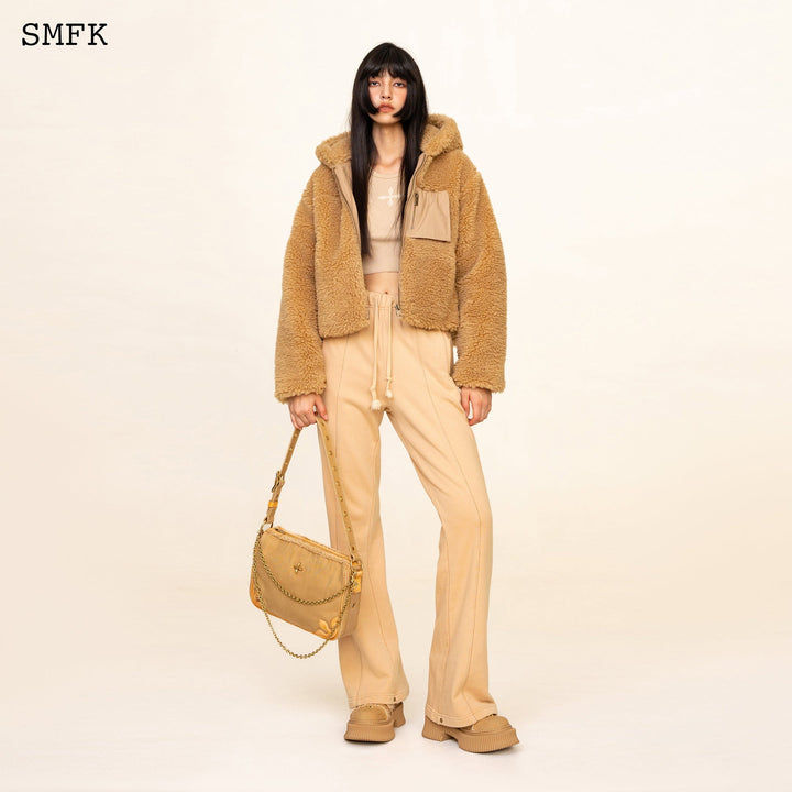 SMFK WILDWORLD ADVENTURE FAUX FUR SHORT HOODIE IN GINGER