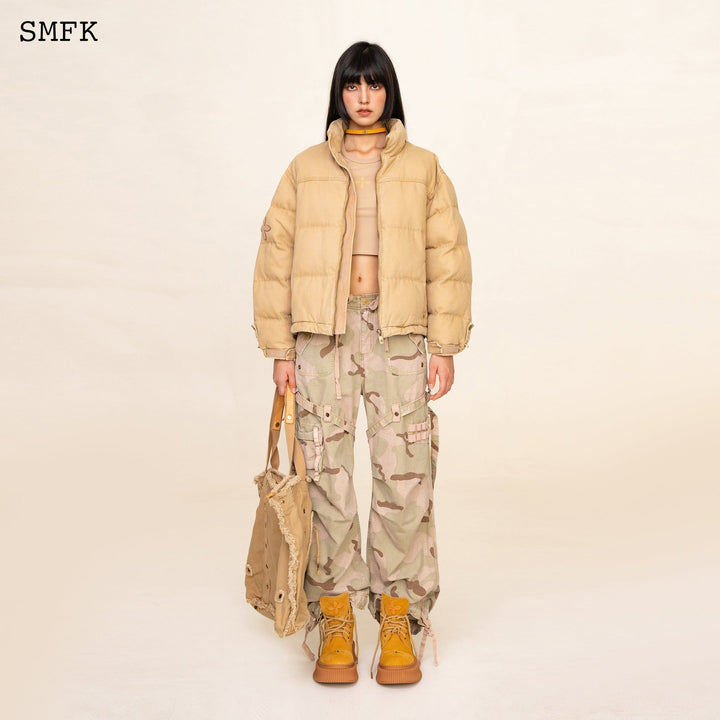 SMFK WILDWORLD ADVENTURE HIKING PUFFER JACKET IN WHEAT