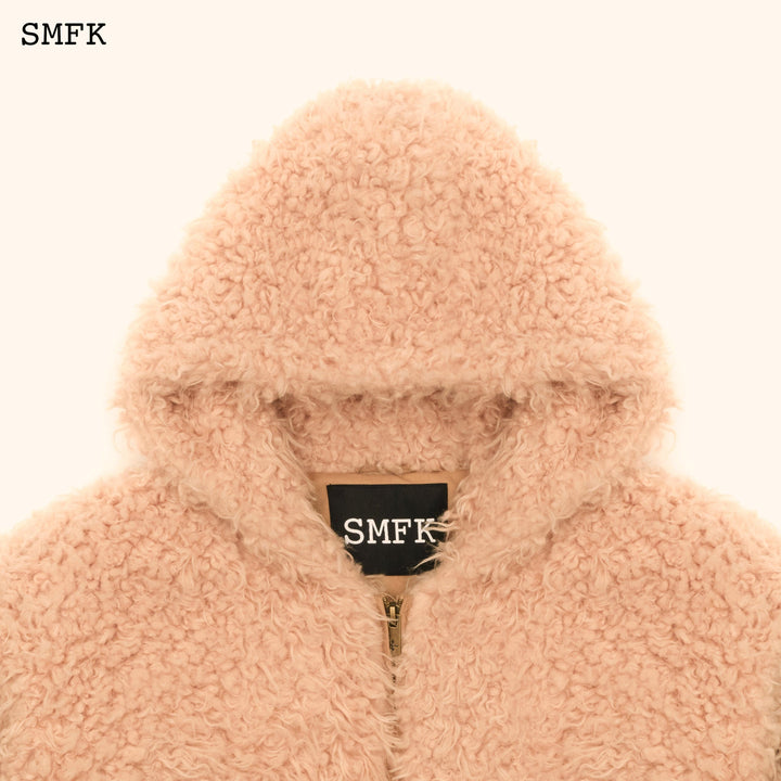 SMFK WILDWORLD ADVENTURE OUTDOOR FAUX FUR HOODIE IN CREAM