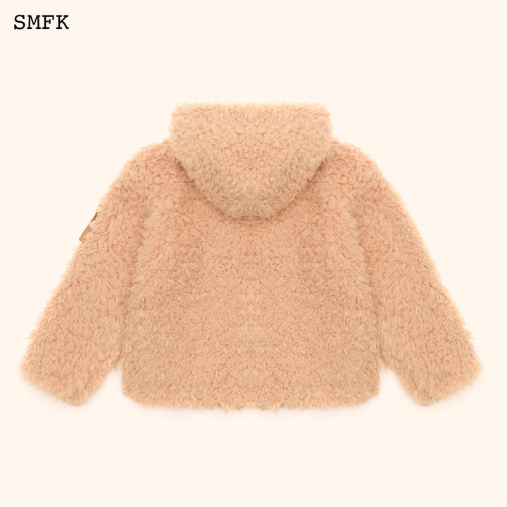 SMFK WILDWORLD ADVENTURE OUTDOOR FAUX FUR HOODIE IN CREAM