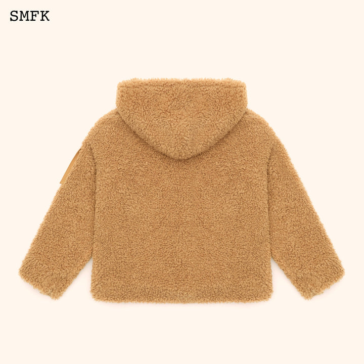 SMFK WILDWORLD ADVENTURE OUTDOOR FAUX FUR HOODIE IN WHEAT