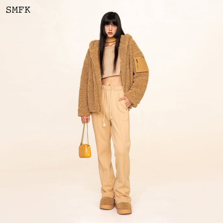 SMFK WILDWORLD ADVENTURE OUTDOOR FAUX FUR HOODIE IN WHEAT