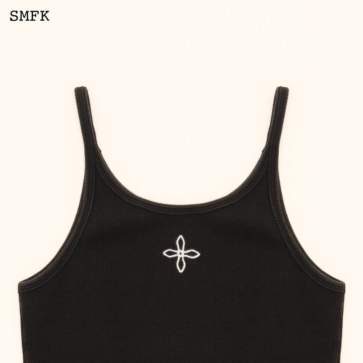 SMFK WILDWORLD CROSS SPORTY VEST TOP IN BLACK