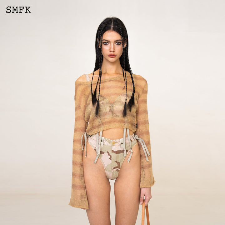 SMFK WILDWORLD DESERT STRIPE PRINT MOHAIR TOP