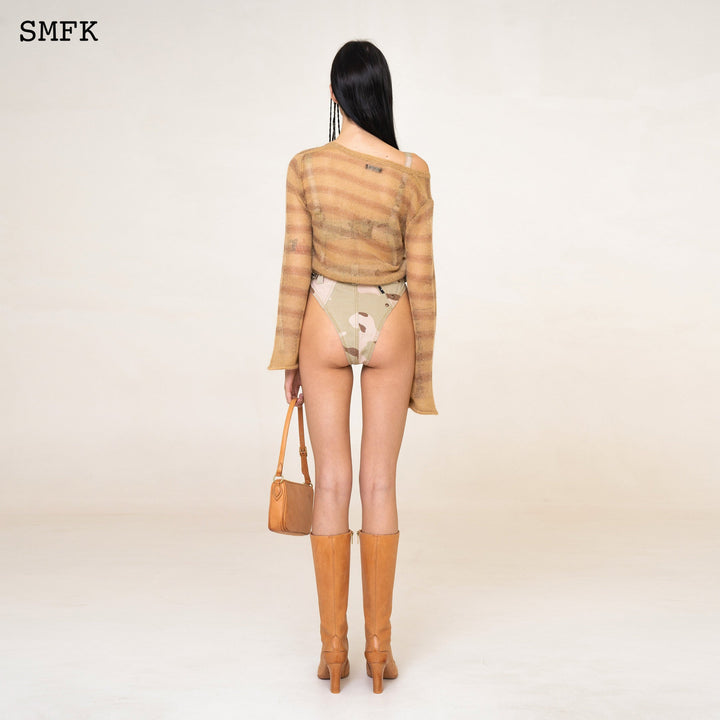 SMFK WILDWORLD DESERT STRIPE PRINT MOHAIR TOP