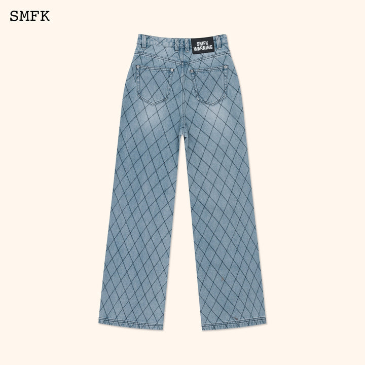 SMFK WILDWORLD FENCE LOOSE BLUE DENIM JEANS