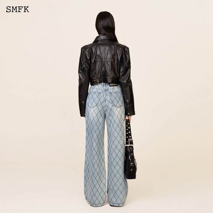 SMFK WILDWORLD FENCE LOOSE BLUE DENIM JEANS