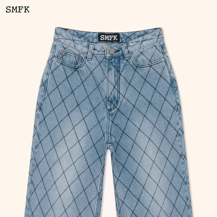 SMFK WILDWORLD FENCE LOOSE BLUE DENIM JEANS