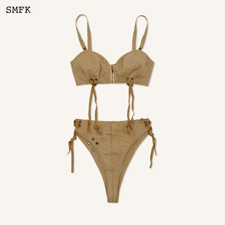 SMFK WILDWORLD STRAY WORKWEAR STYLE BIKINI WHEAT