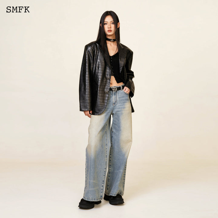 SMFK WILDWORLD TARPAN CLASSIC BLUE FLARED JEANS