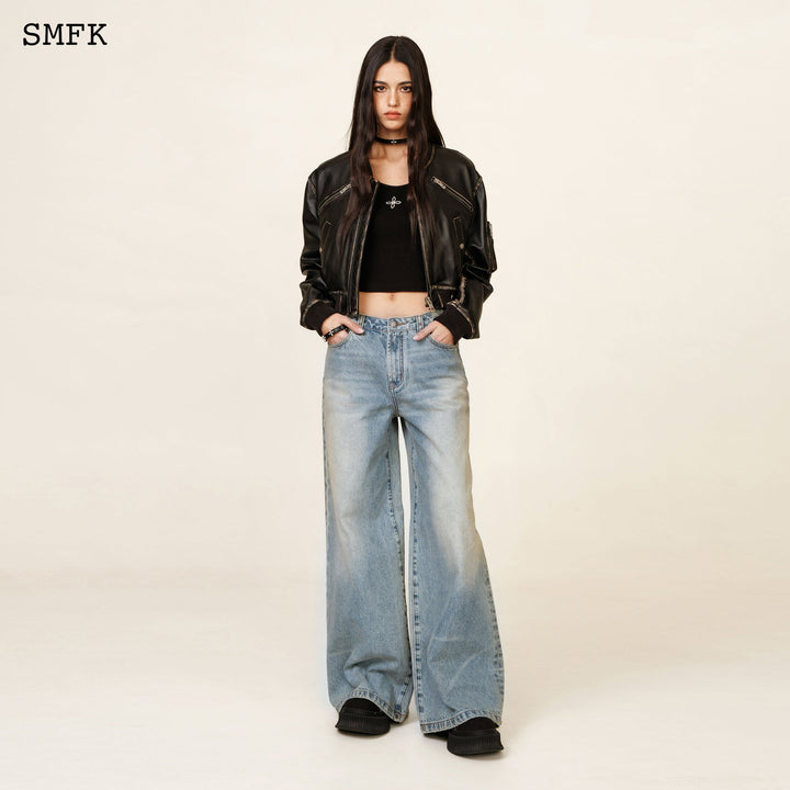 SMFK WILDWORLD TARPAN CLASSIC BLUE FLARED JEANS